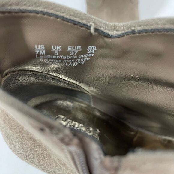 Carlos Santana Suede Peep Toe Bootie with Fringe - Picture 5 of 7